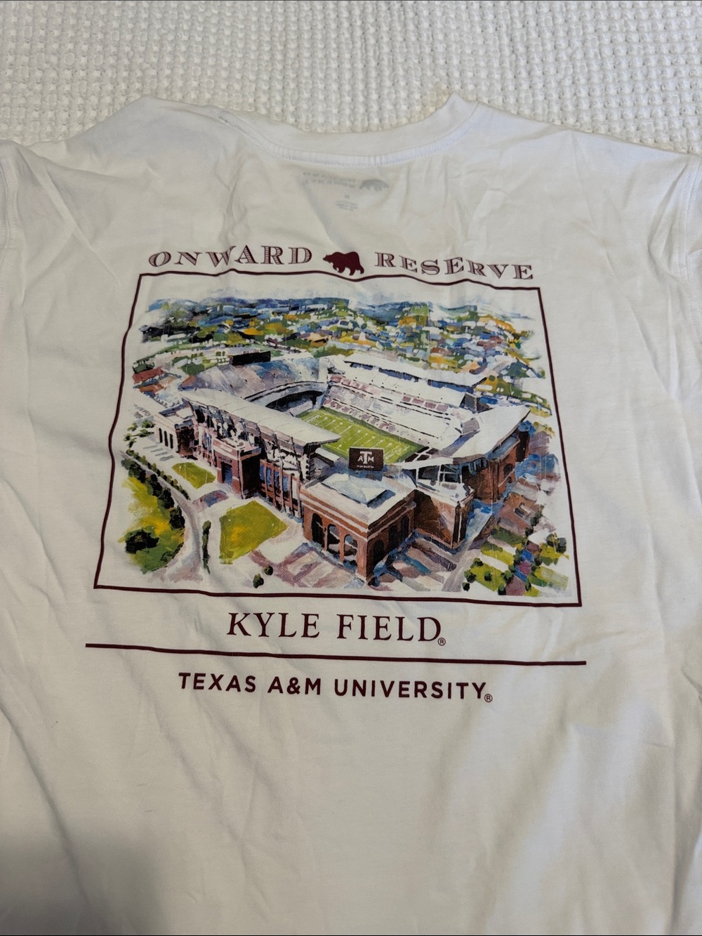 Texas A&M Kyle Field Onward Reserve White Graphic T-Shirt